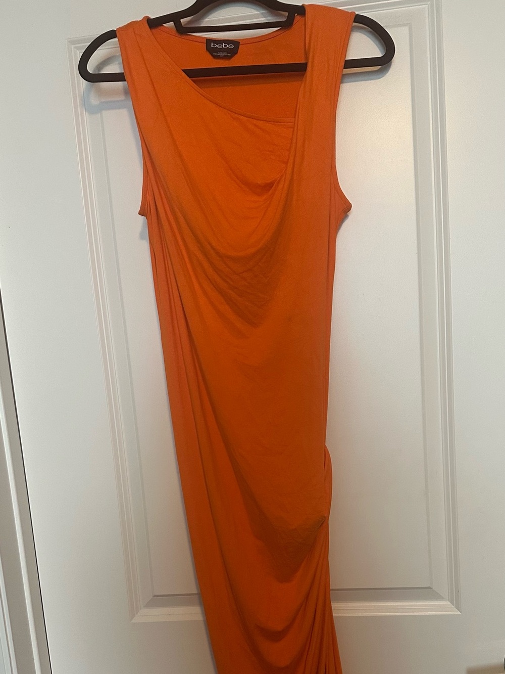 Bebe Orange Short Sleeve Long Maxi Dress